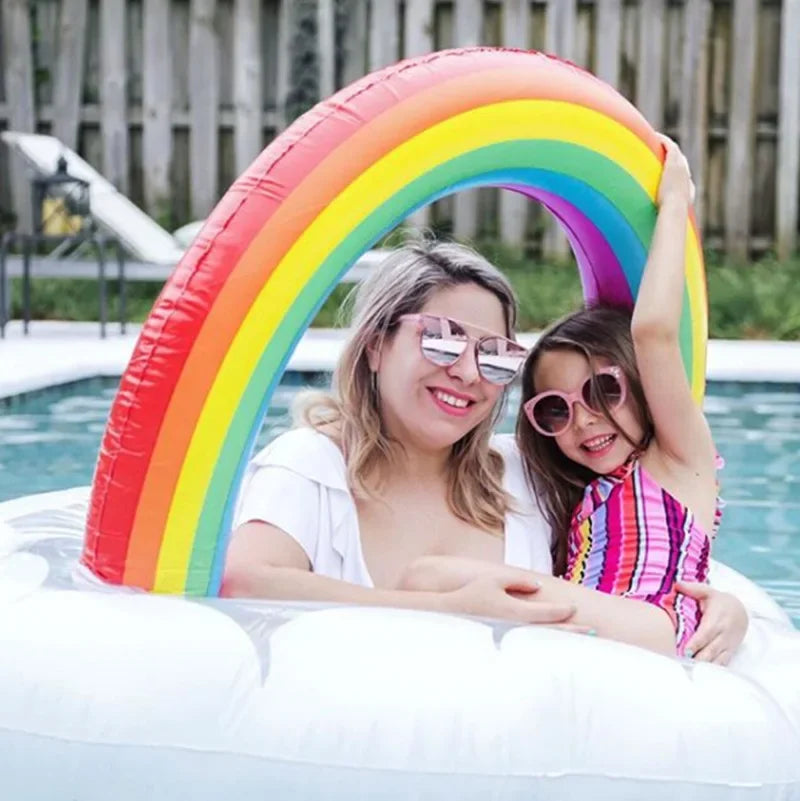 Rainbow Inflatable Swimming Ring | Fun Pool Float for All Ages