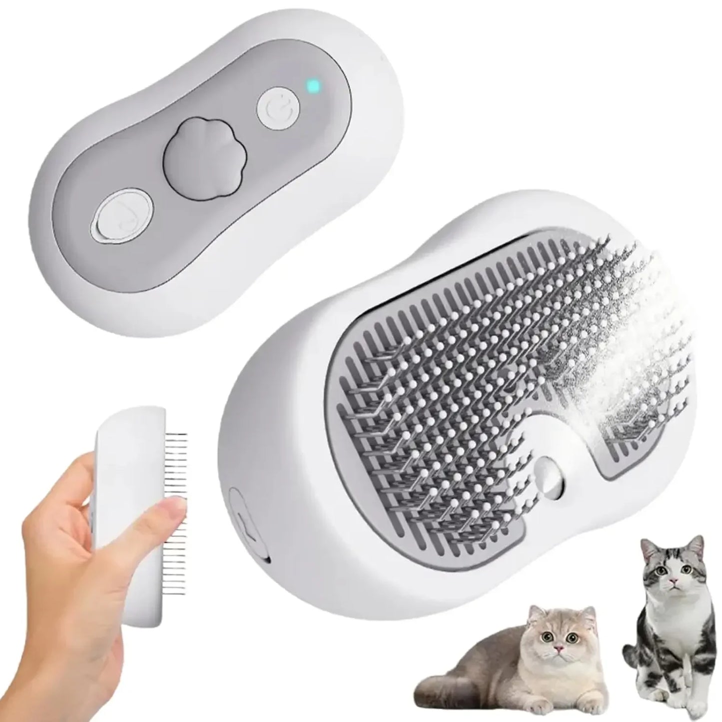 3-in-1 Electric Grooming Comb for Cats & Dogs | Steam Massage Tool