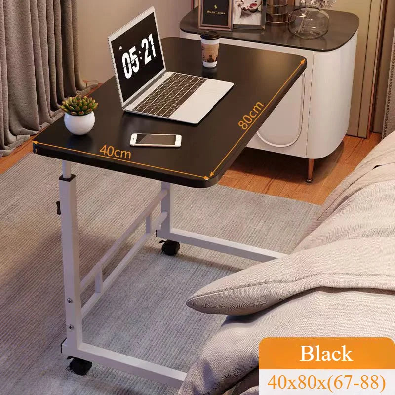 Escritorio de noche de altura regulable con ruedas | Mesa de estudio portátil