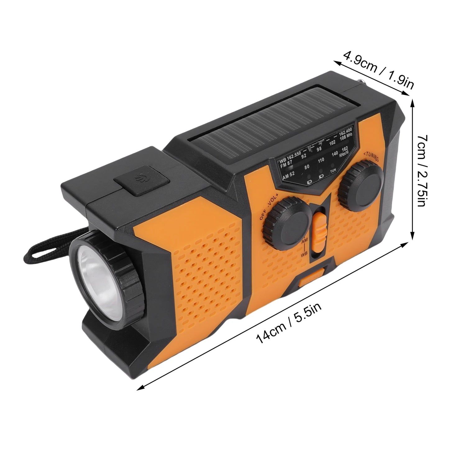 Emergency Hand-Crank Radio | USB Solar Charging for Camping