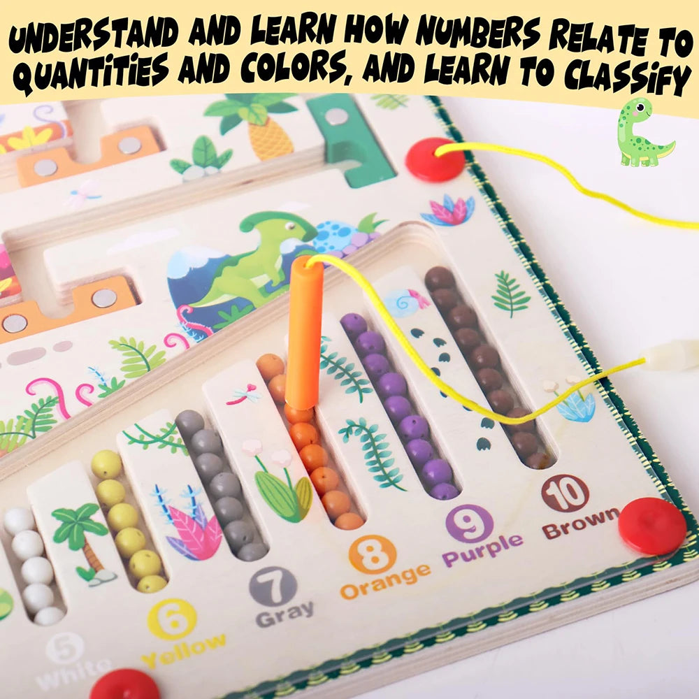 Magnetic Color and Number Maze Montessori Toy for Kids Learning
