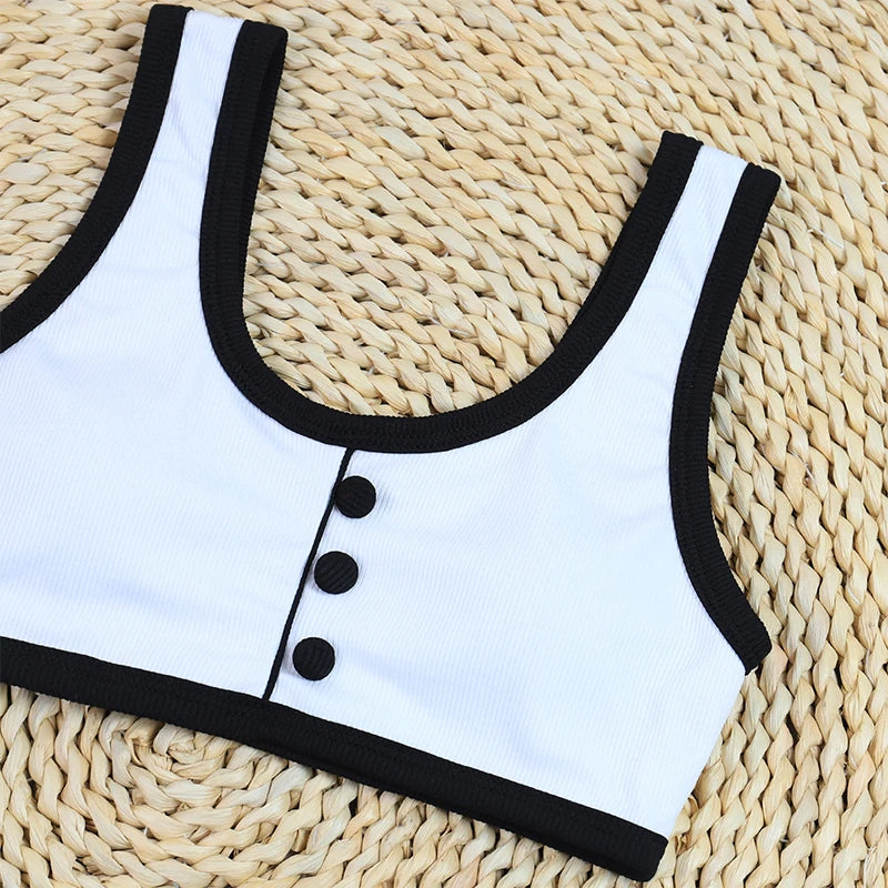 High Waist Women's Swimwear | Luxury Ribbed Two-Piece Bikini Set