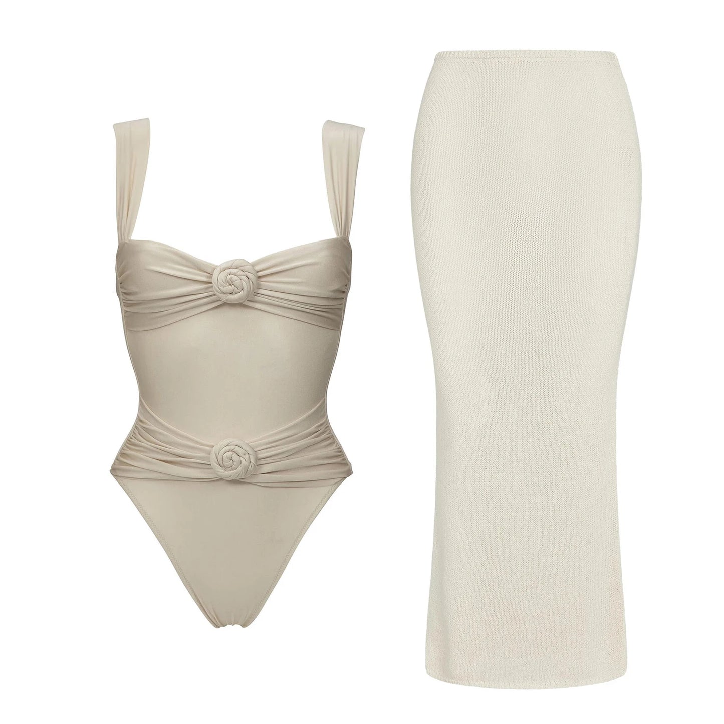 Flower Bikini Women Sexy Swimsuit | Push Up Solid Bathingsuit
