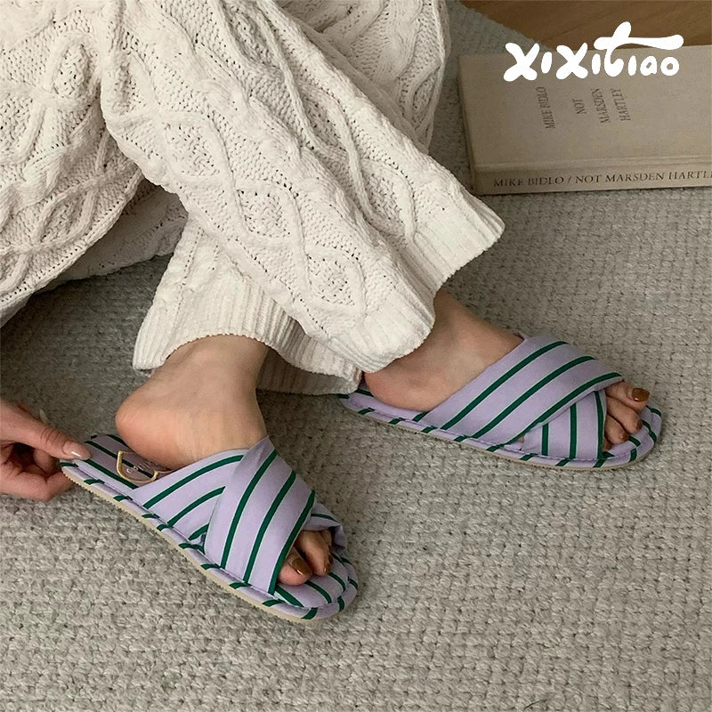 Comfortable Women's Flat Silent Slippers | All-Season Indoor Slides