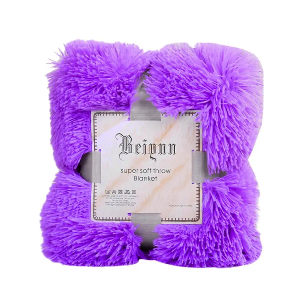 Soft Fluffy Shaggy Throw Blanket | Cozy Faux Fur Bedspread
