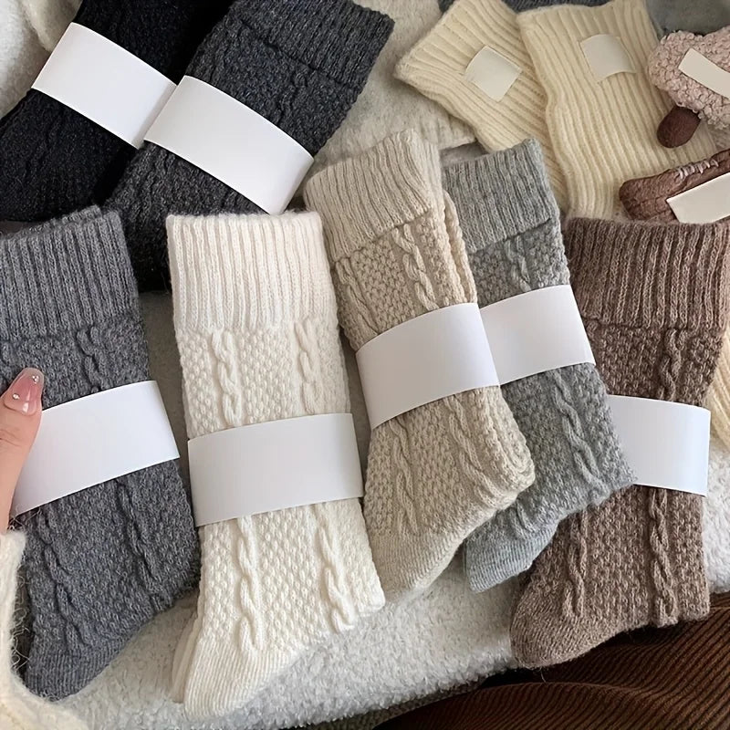 Cozy Thick Over-the-Knee Socks | 5-Pair Set for Autumn Warmth