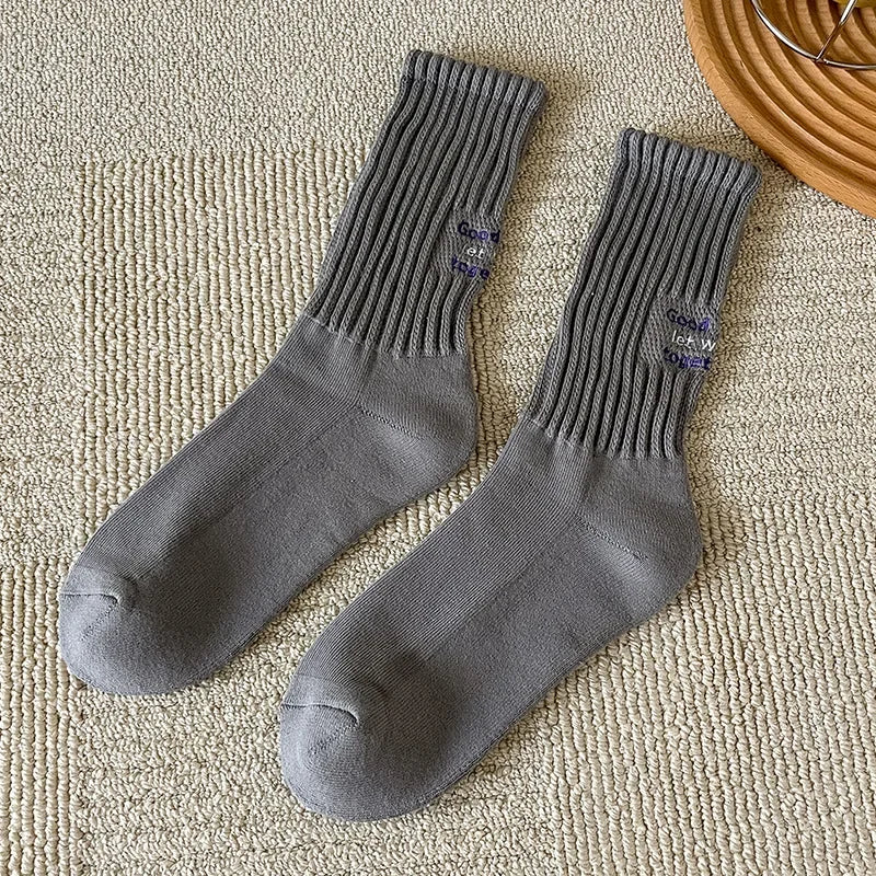 Men's Vintage Letter Medium Tube Socks | Thick Sports Comfort
