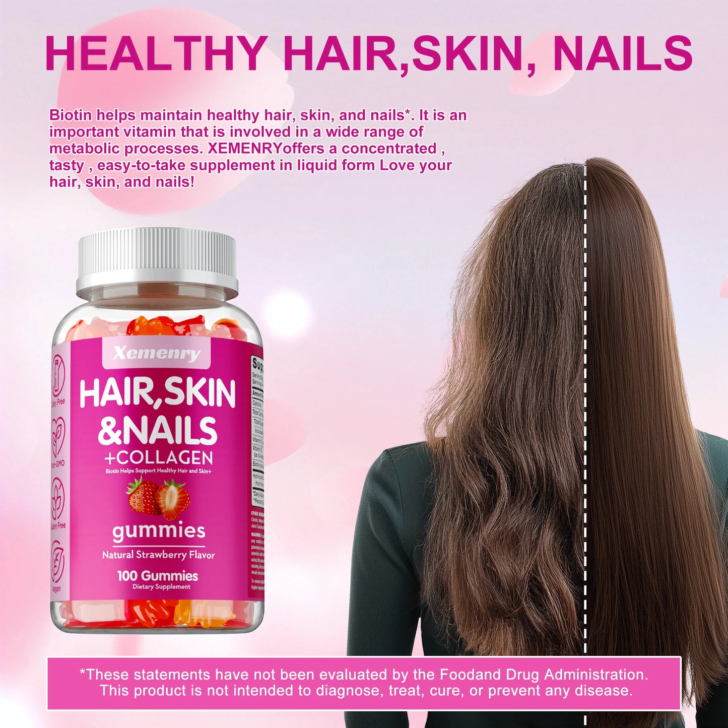High Potency Biotin Gummies for Healthy Hair, Skin & Nails