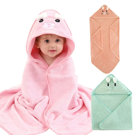 Soft Cartoon Baby Bath Towel | Absorbent & Comfortable Newborn Towel