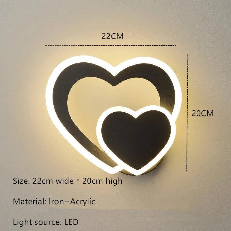 LED Heart-Shaped Wall Lamp | Modern Love Lighting for Home