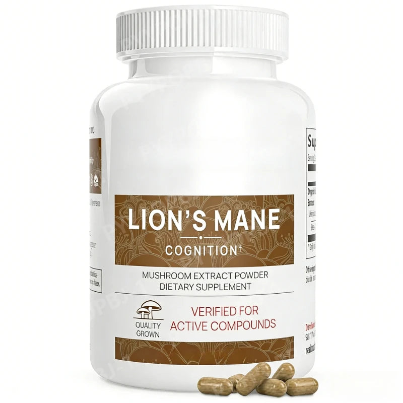 Organic Lion's Mane Mushroom Extract Capsules | Vegan Supplement