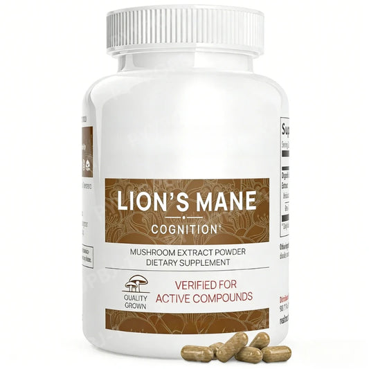 Organic Lion's Mane Mushroom Extract Capsules | Vegan Supplement