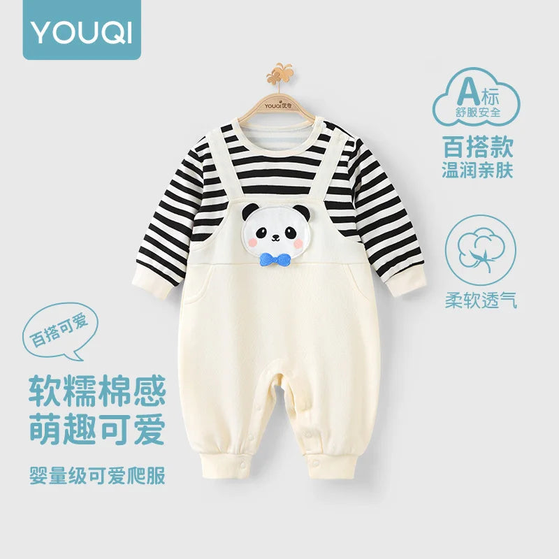 Long-Sleeve Baby Romper | Stylish Two-Piece Autumn Jumpsuit