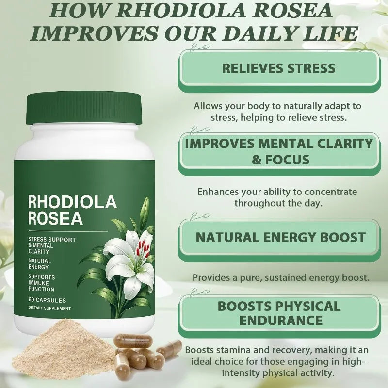 Rhodiola Rosea Capsules | Daily Energy & Mental Focus Support