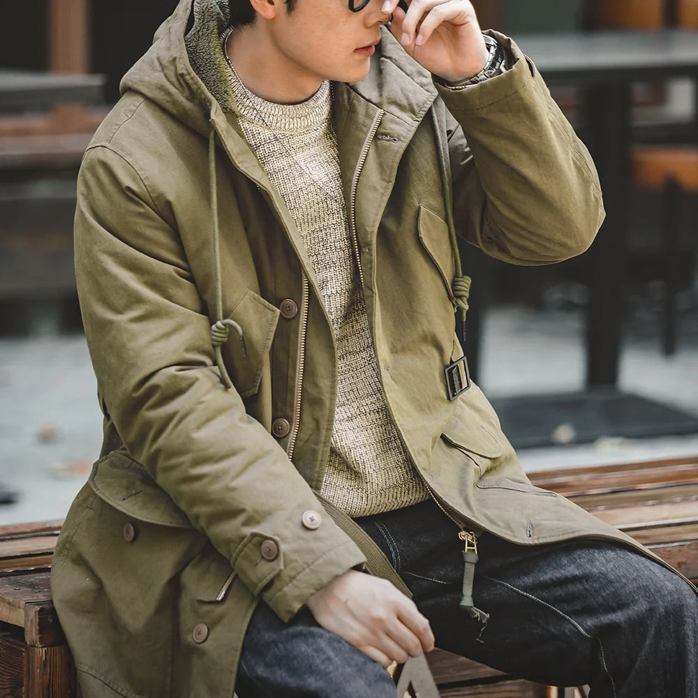 Men's Heavyweight Hooded Parka | Warm Cotton Winter Coat