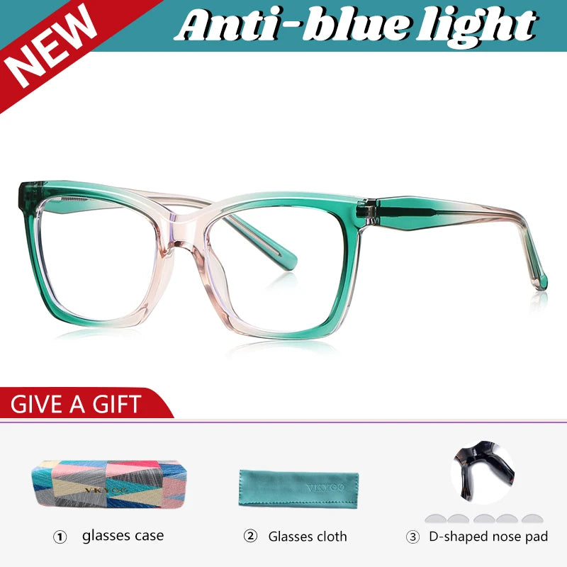 Stylish Large Frame Women's Anti-Blue Light Reading Glasses