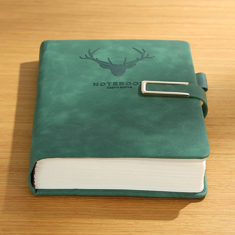 200 Pages A5 Leather Notebook | Personalized Soft Cover & Bookmark