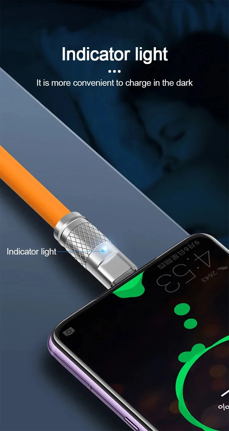 120W Super Fast Charge PD Type C Liquid Silicone Cable