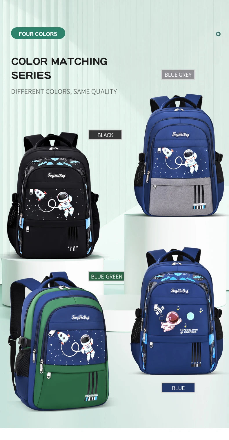 Astronaut-Themed Waterproof School Backpack for Kids | Stylish & Durable