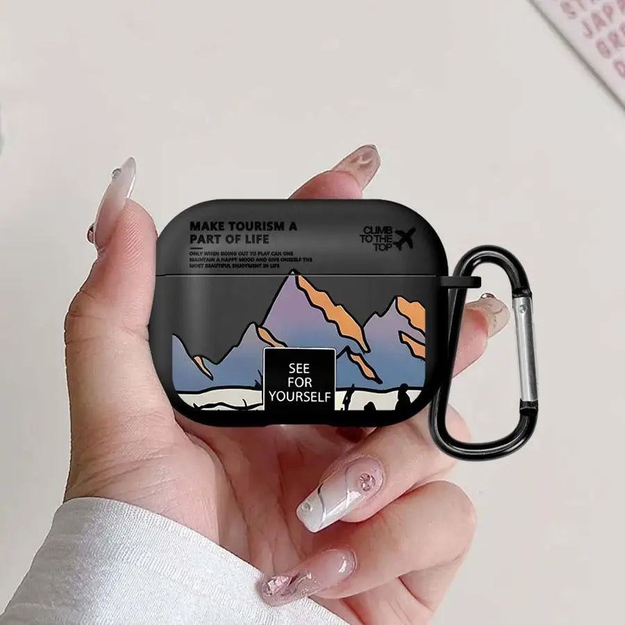 Protective Case for AirPods | Stylish Landscape Airplane Art