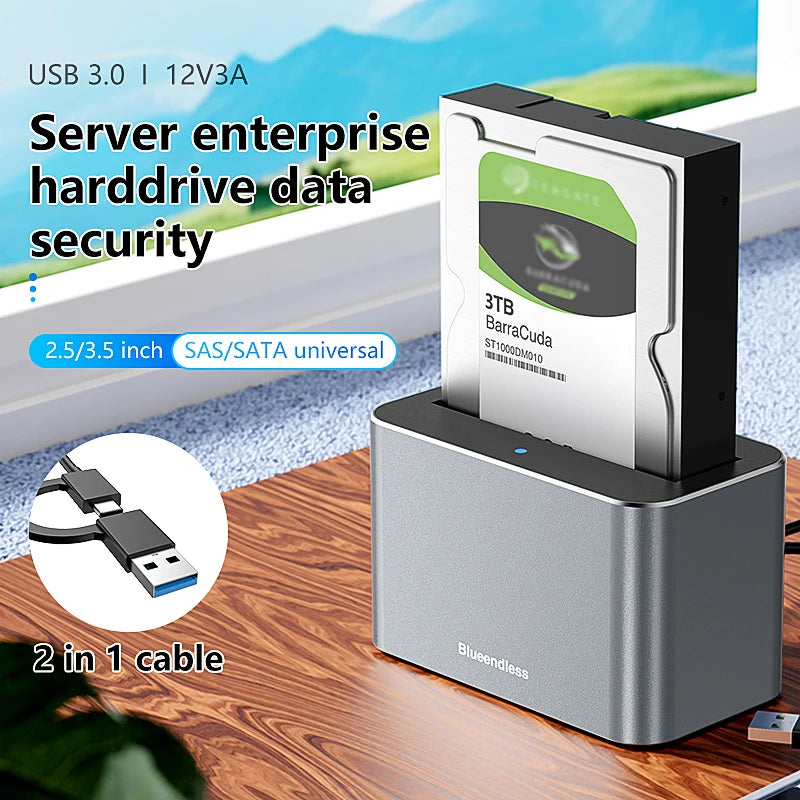2.5/3.5 Inch SAS/SATA Hard Disk External Case | USB 3.0 Docking Station