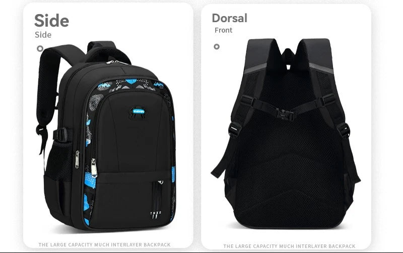 Lightweight Boys Schoolbag for Grades 1-6 | Large Capacity Kids Bag