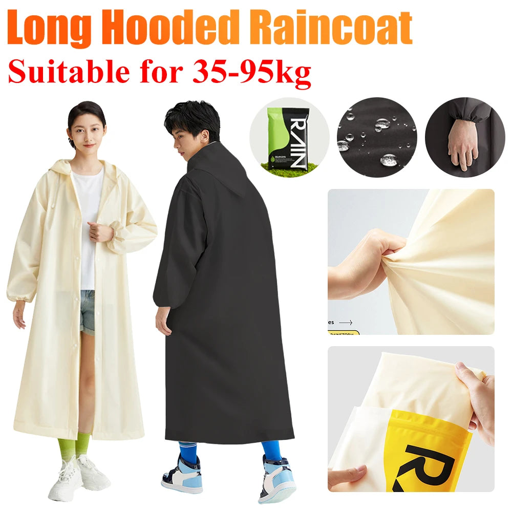 Thickened Waterproof Adult Raincoat | Unisex Hooded Outdoor Gear