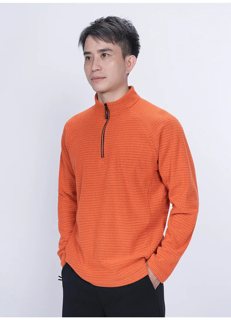 Men's Tactical Grid Fleece Pullover | Comfortable Warm Layer