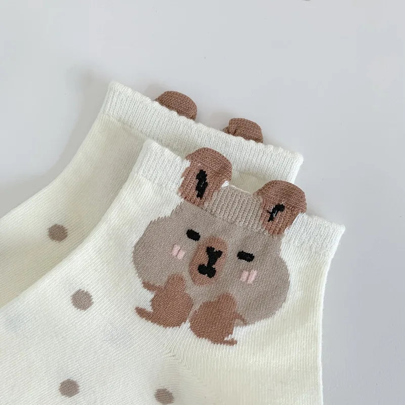 Breathable Cartoon Bear & Capybara Socks | Fun Summer Comfort