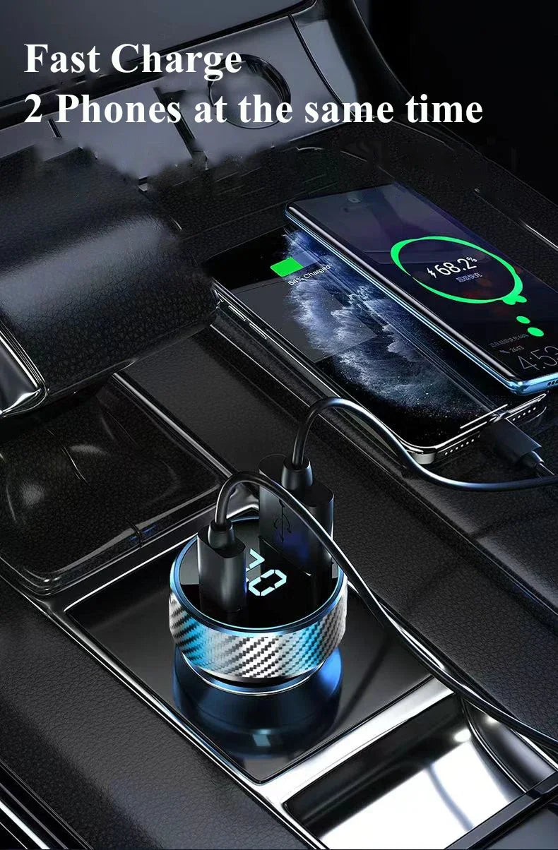 2-in-1 USB Car Charger Adapter | Super Fast GaN Charging Solution