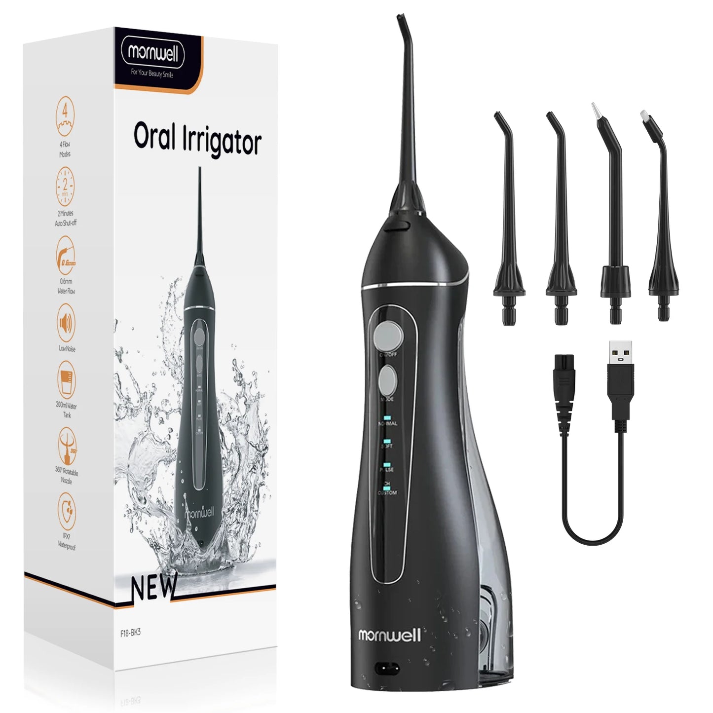 Portable Water Flosser | 4 Modes USB Rechargeable Dental Care