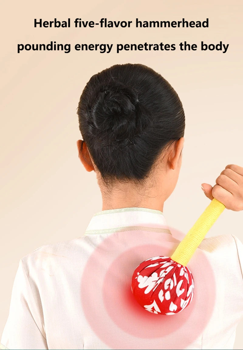 Long-Handled Wormwood Massage Hammer | Lymphatic Drainage Tool