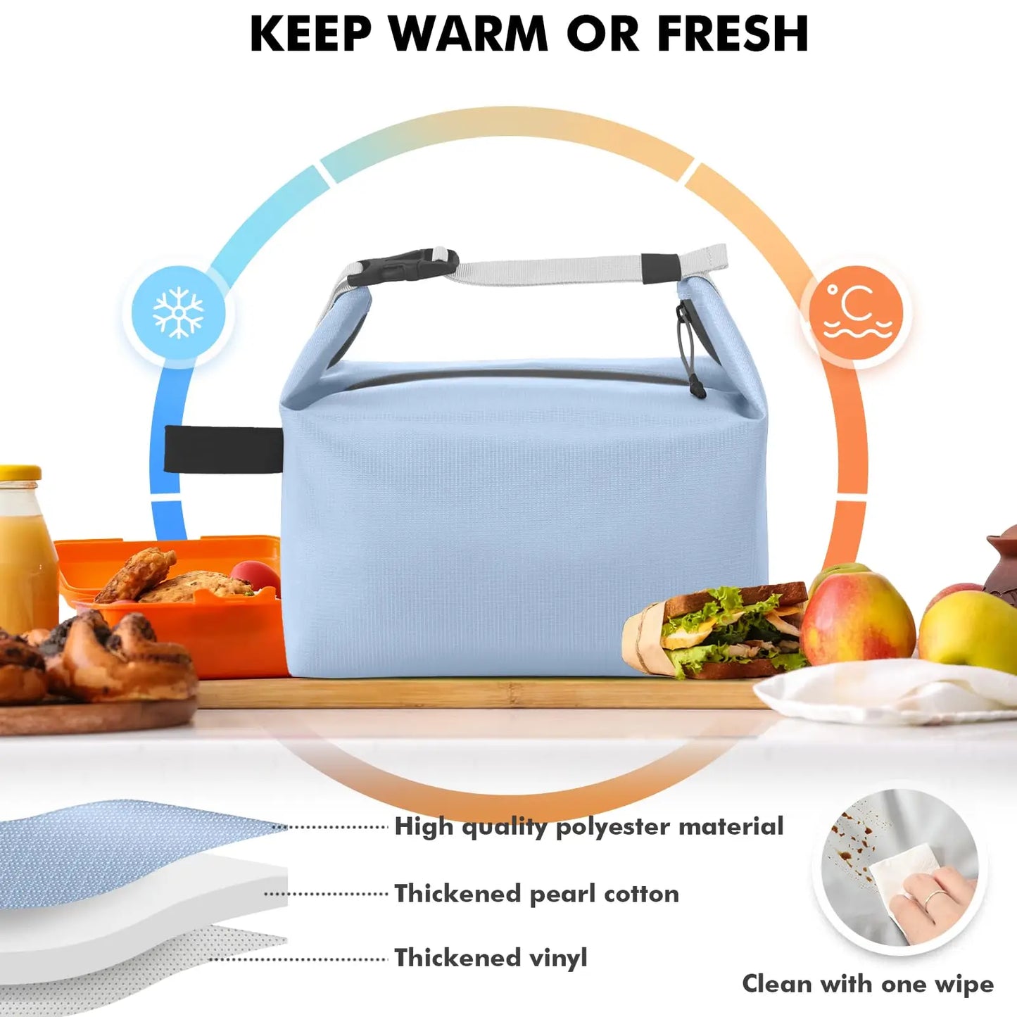 Insulated Lunch Bag for Women | Thermal Cooler Tote for Travel