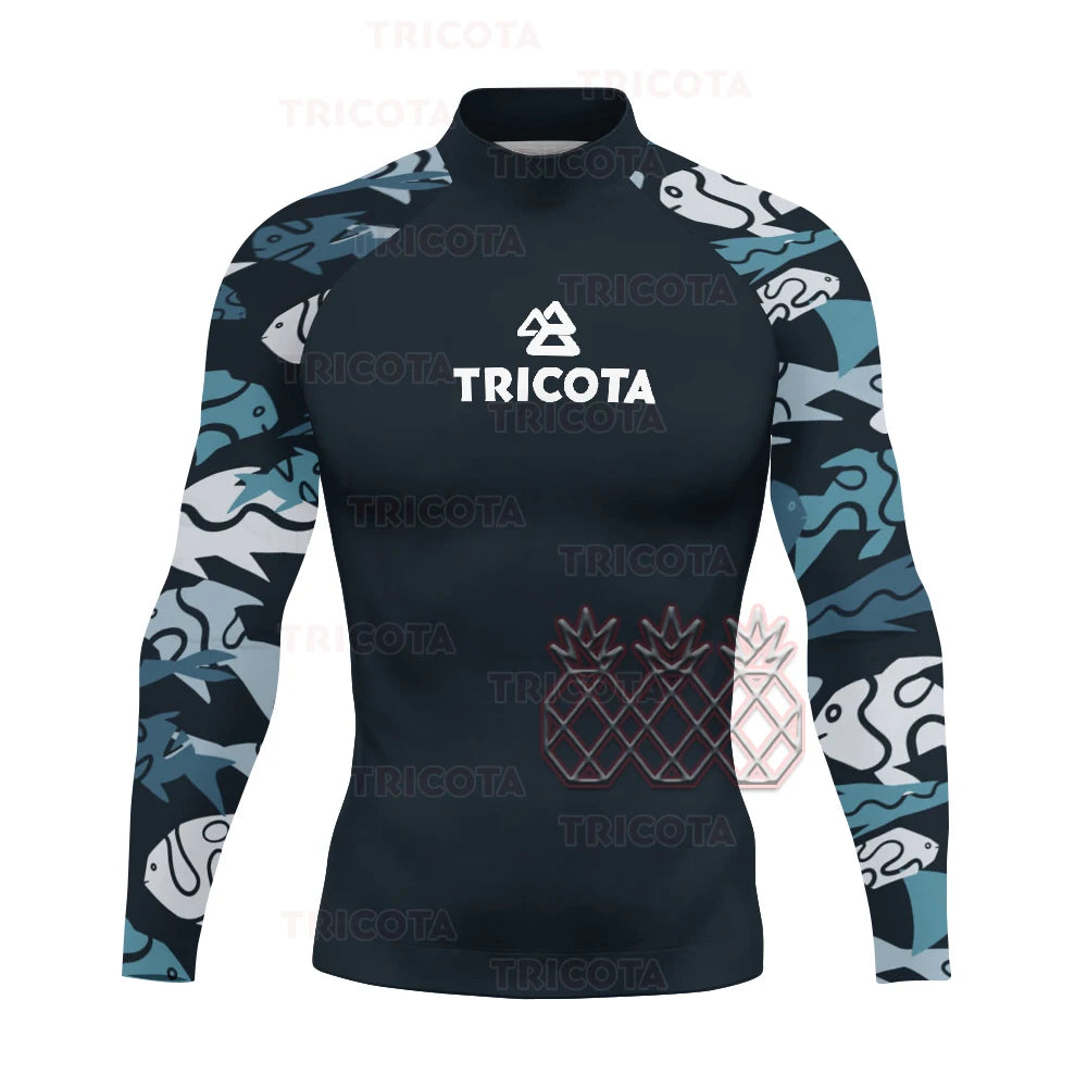 Men's UV Protection Long Sleeve Rash Guard for Surfing & Diving