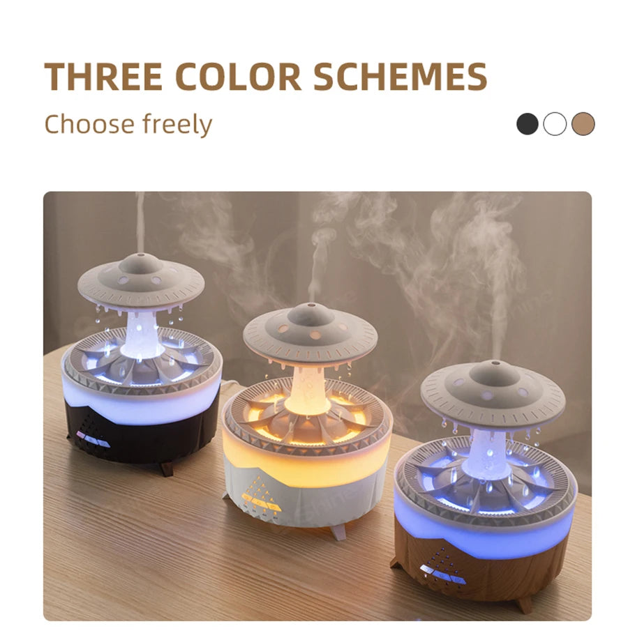 Simulated Raindrop Air Humidifier | Essential Oil Diffuser with Lights