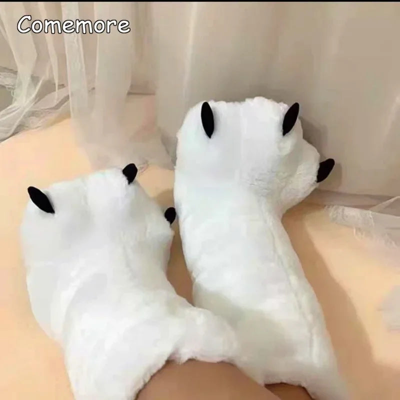 Cozy Bear Claw Plush Winter Slippers for Ultimate Comfort