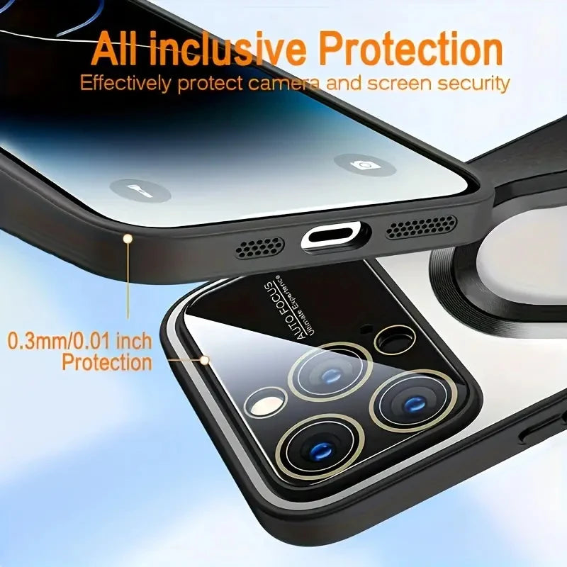 Stylish Titanium Metallic Magnetic Phone Case for iPhone Models