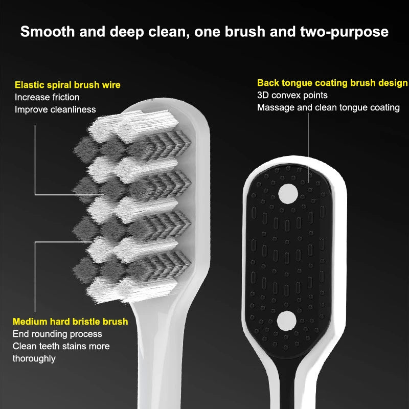 2 Pcs Whole Mouth Clean Toothbrush Ultra-Fine Soft Hard Bristle Toothbrush For Adults Excellent Cleaning Effect Whitening Teeth