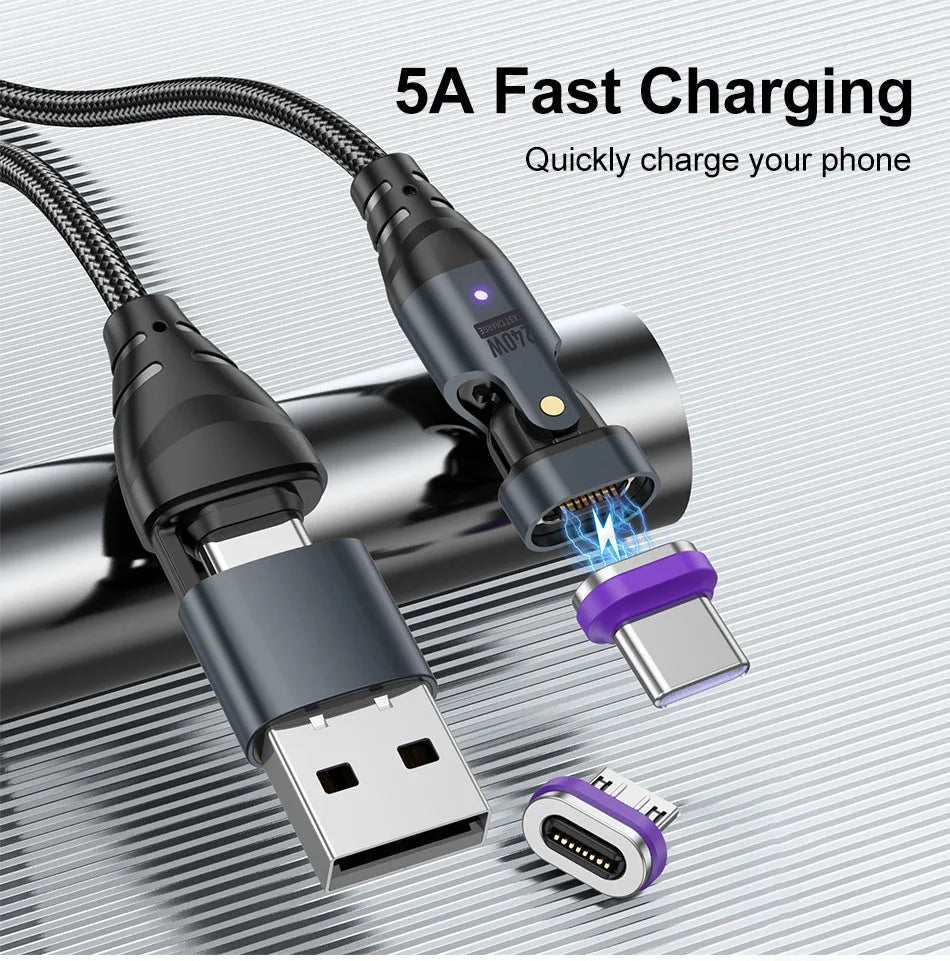 240W Magnetic USB Type C Cable | Fast Charging & Data Transfer