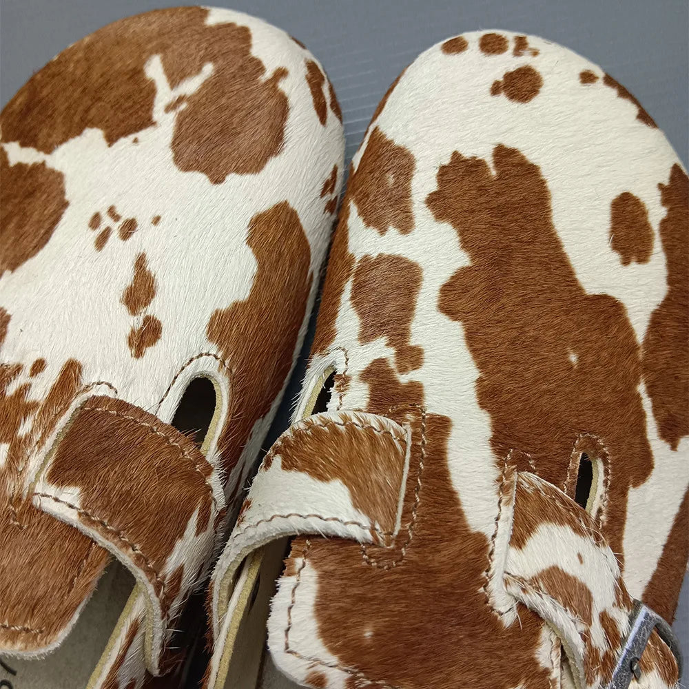 Comfortable Genuine Leather Slip-On Clogs with Arch Support