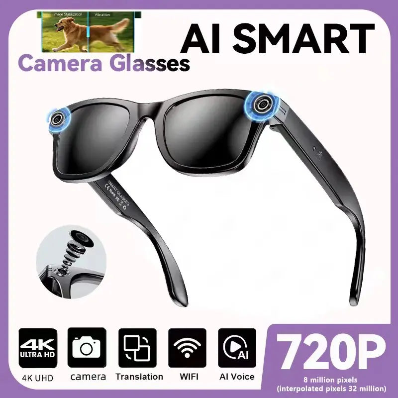 AI Smart Glasses with 8MP Camera & Bluetooth Connectivity
