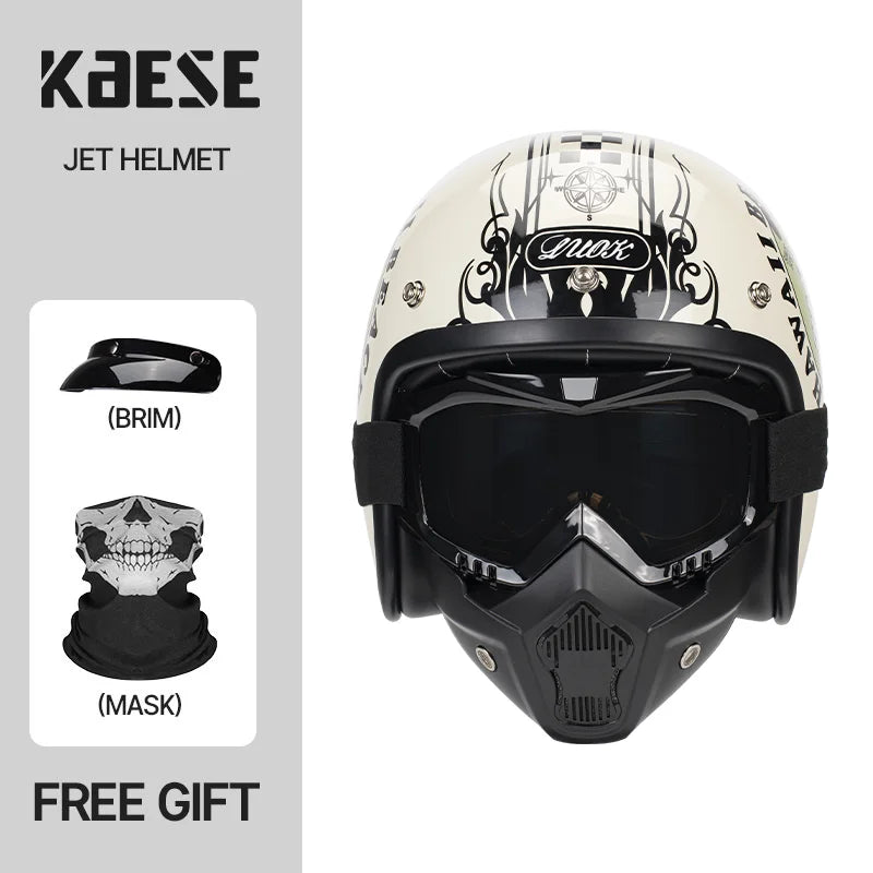 DOT Approved Vintage Motorcycle Helmet | Open Face Riding Gear
