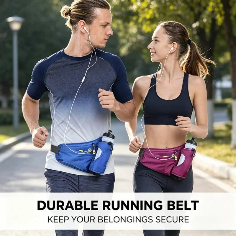 Waterproof Running Waist Bag with Water Bottle Holder for Outdoor