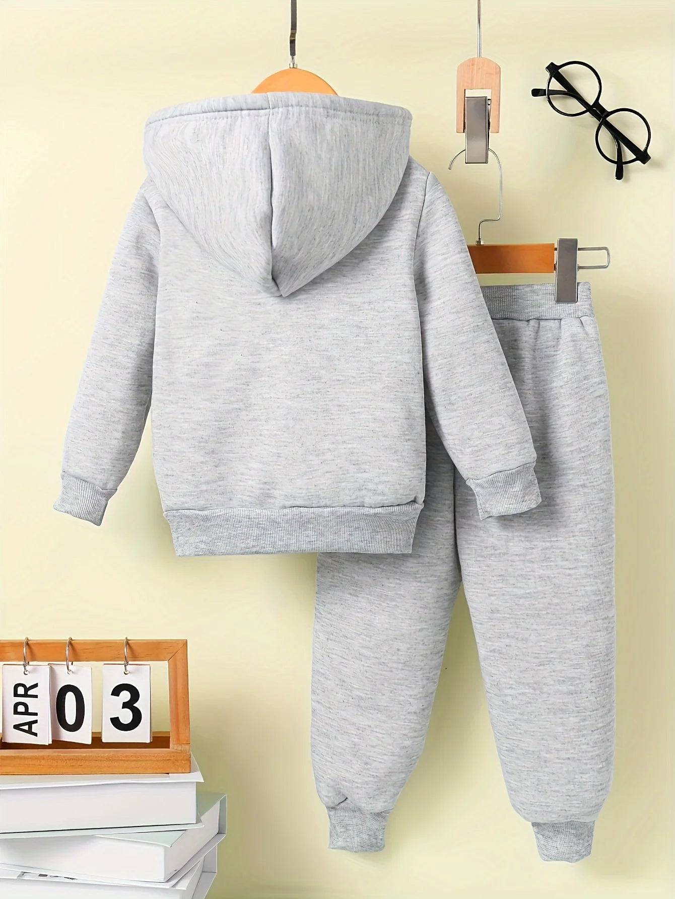 Adorable Cartoon Baby Boy Fleece Hoodie & Pants Set for Winter