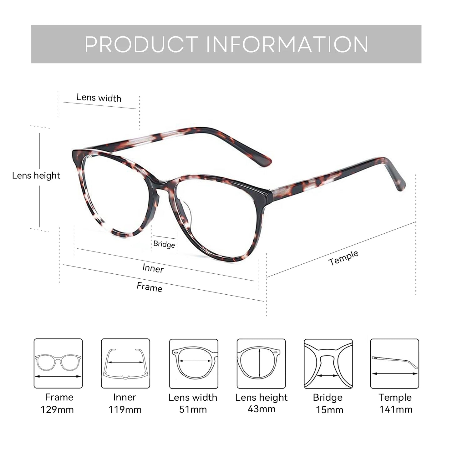 Stylish Butterfly Acetate Anti Blue Light Glasses for Women