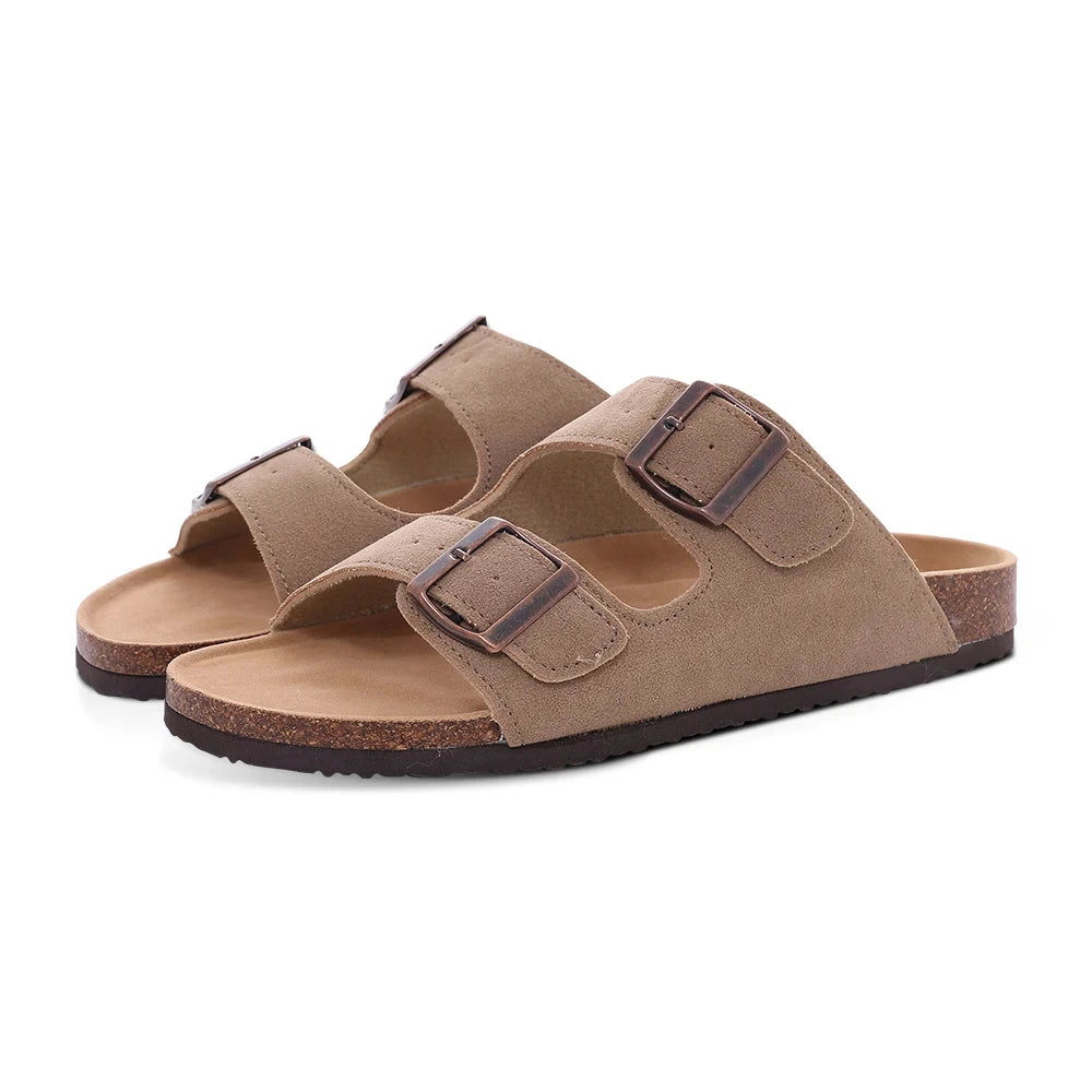 Shevalues Suede Clogs For Women Men Summer Cork Mules Soft Footbed Sandals With Arch Support  New Leisure Fashion Genuine Clogs