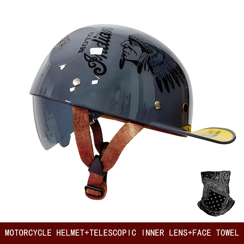 Universal Retro Motorcycle Helmet | Stylish Summer Half Helmet