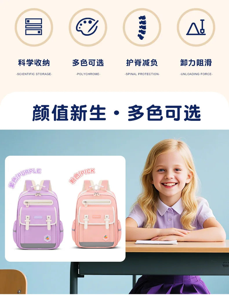 Ergonomic Kids Backpack for Grades 1-6 | Large Capacity School Bag