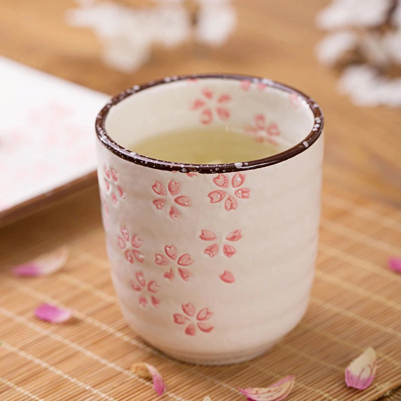 Handmade Zen Style Sakura Mug | Elegant Tea Experience