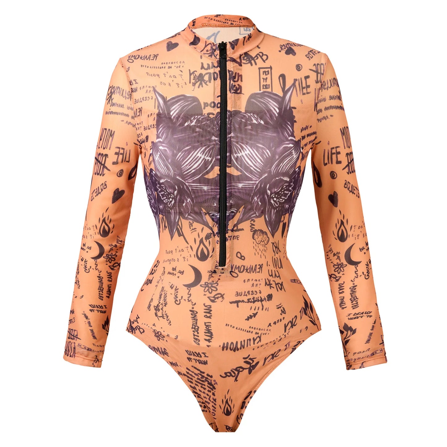 Women’s Long Sleeve Monokini Swimwear | Trendy Beach Bathing Suit